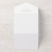 ミニマル金ゴールドQRコードモダン写真結婚 オールインワン招待状 (外側)