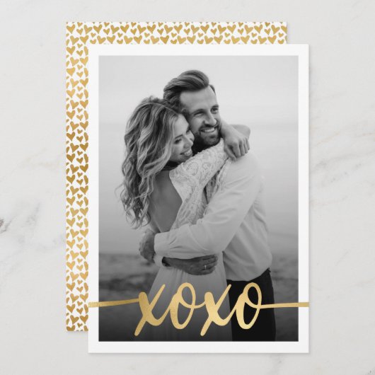 ミニマル金ゴールドXOXOバレンタインデーの写真 (正面/裏面)