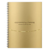 ミニマル金フェイク金ゴールドテクスチャの背景 ノートブック (正面)