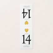 ミニマル金フォイル結婚ハートのテーブル番号 (外部フラット)