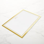 ミニマル金箔2モノグラム縁どノートカード 箔招待状 (回転した状態)