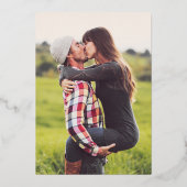 ミニマル金箔 |エメラルドフォトバック結婚ズ 箔招待状 (裏面)