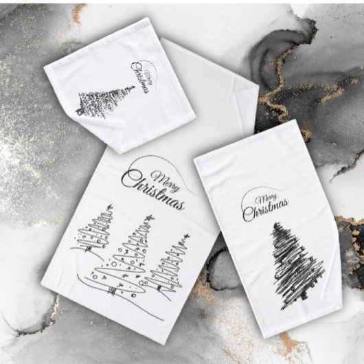 ミニマル鉛筆クリスマスツリーのタオル風呂セット バスタオルセット