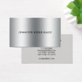 ミニマル銀メタルプロフェッショナル名刺 (デスク)