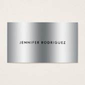 ミニマル銀メタルプロフェッショナル名刺 (正面)