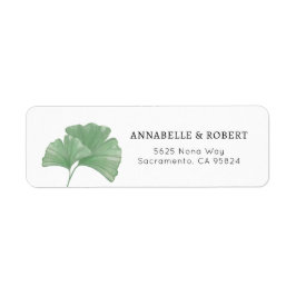 ミニマル銀杏の木の水の色結婚 ラベル