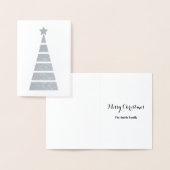 ミニマル銀飾のクリスマスツリー 箔カード (ディスプレー)