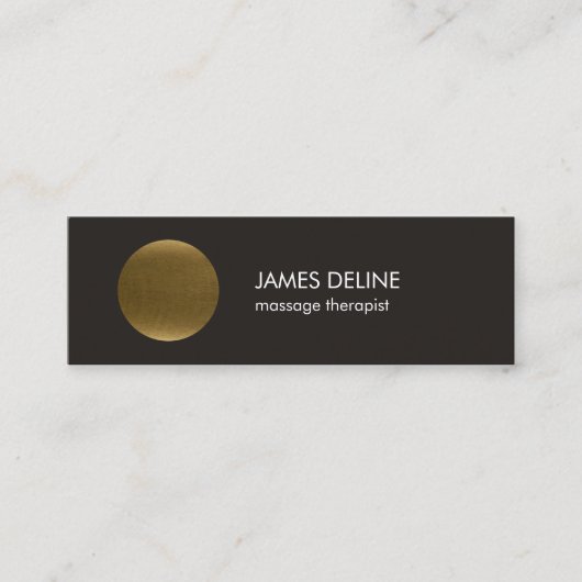 ミニマル銅サークルマッサージセラピスト スキニー名刺 (正面)