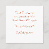 ミニマル銅ティーポットコーヒーショップ スクエア名刺 (裏面)