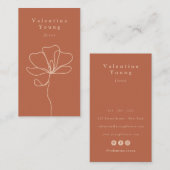 ミニマル錆素晴らしオレンジフローラシックエレガント 名刺 (正面/裏面)