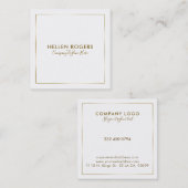 ミニマル錫金ゴールド縁ど スクエア名刺 (正面/裏面)