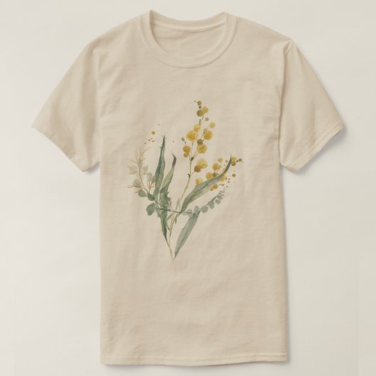 ミニマル長茎野生の花 Tシャツ (デザイン正面)
