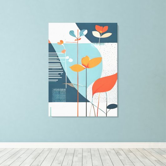 ミニマル開花 キャンバスプリント (インサイチュ (ウッドフロア))