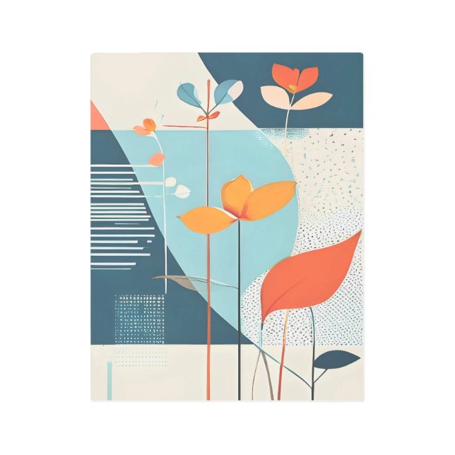 ミニマル開花 メタルプリント (正面)