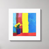 ミニマル開花- モダンフローラ・キャンバス・アート キャンバスプリント (正面)