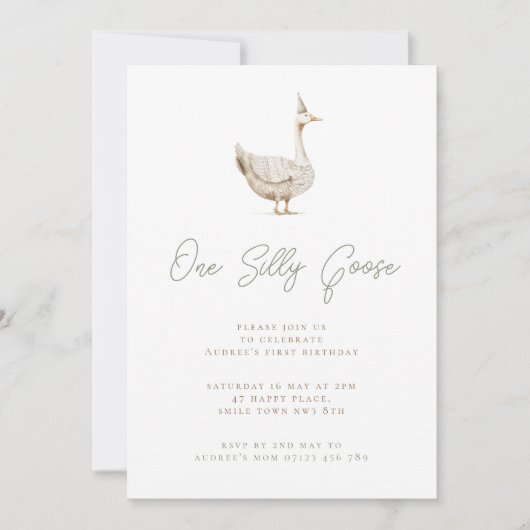 ミニマル間抜けガースの最初の誕生日パーティー 招待状 (正面)