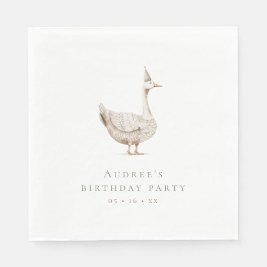 ミニマル間抜けガース誕生日パーティー スタンダードランチョンナプキン (正面)