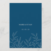 ミニマル離れ結婚の座席表カード プログラム (裏面)