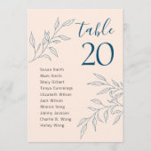 ミニマル離れ結婚の座席表カード プログラム (正面)