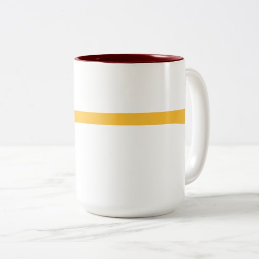 ミニマル雪だるまイエロースカーフウィンター ツートーンマグカップ (正面右)