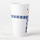 ミニマル雪だるまブルーグレースカーフウィンター カフェラテマグ (正面)