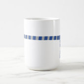 ミニマル雪だるまブルーグレースカーフウィンター コーヒーマグカップ (中央)