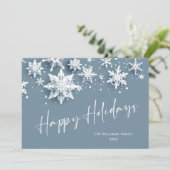 ミニマル雪のクリスマスグリーティング シーズンカード (スタンド正面)