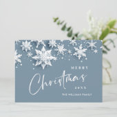 ミニマル雪のクリスマスグリーティング シーズンカード (スタンド正面)