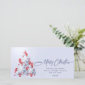 ミニマル雪のクリスマスツリーの挨拶 シーズンカード (スタンド正面)