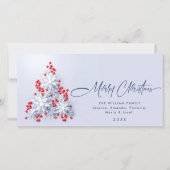 ミニマル雪のクリスマスツリーの挨拶 シーズンカード (正面)