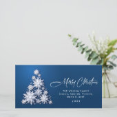 ミニマル雪のクリスマスツリーの挨拶 シーズンカード (スタンド正面)