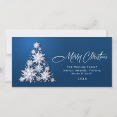 ミニマル雪のクリスマスツリーの挨拶 シーズンカード (正面)