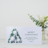 ミニマル雪のクリスマスツリーの挨拶 シーズンカード (スタンド正面)
