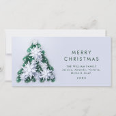 ミニマル雪のクリスマスツリーの挨拶 シーズンカード (正面)