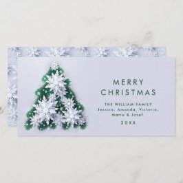 ミニマル雪のクリスマスツリーの挨拶 シーズンカード