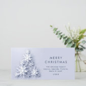 ミニマル雪のクリスマスツリーの挨拶 シーズンカード (スタンド正面)