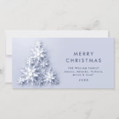 ミニマル雪のクリスマスツリーの挨拶 シーズンカード (正面)