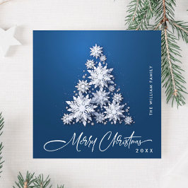 ミニマル雪のクリスマスツリーの挨拶 シーズンカード