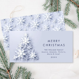 ミニマル雪のクリスマスツリーの挨拶 シーズンカード