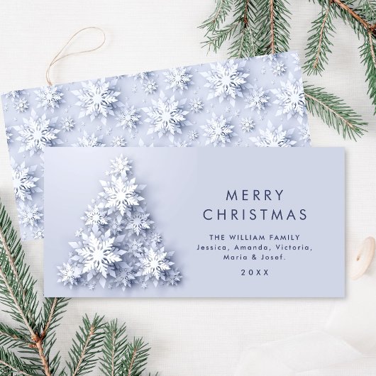 ミニマル雪のクリスマスツリーの挨拶 シーズンカード