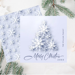 ミニマル雪のクリスマスツリーの挨拶 シーズンカード