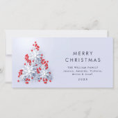 ミニマル雪のクリスマスツリーの挨拶 シーズンカード (正面)