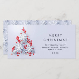ミニマル雪のクリスマスツリーの挨拶 シーズンカード