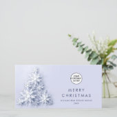 ミニマル雪のクリスマスツリーの挨拶 シーズンカード (スタンド正面)