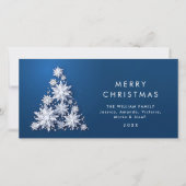 ミニマル雪のクリスマスツリーの挨拶 シーズンカード (正面)