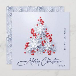ミニマル雪のクリスマスツリーの挨拶 シーズンカード