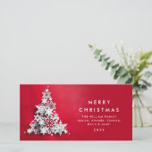 ミニマル雪のクリスマスツリーの挨拶 シーズンカード (スタンド正面)