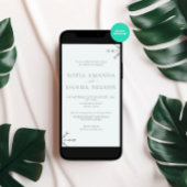 ミニマル雪の冬の結婚式 招待状