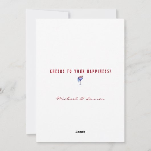 ミニマル霜の降りたリストホリデーズカクテル シーズンカード (裏面)