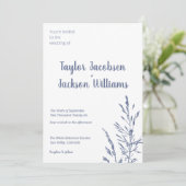 ミニマル青と白結婚の 招待状 (スタンド正面)